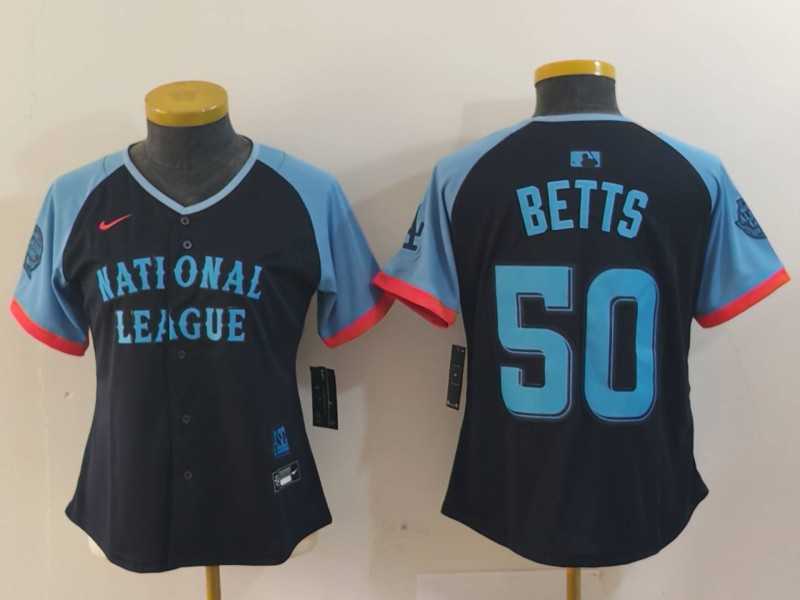 Womens Los Angeles Dodgers #50 Mookie Betts Navy 2024 All Star Limited Stitched Jersey->2024 mlb all-star->MLB Jersey